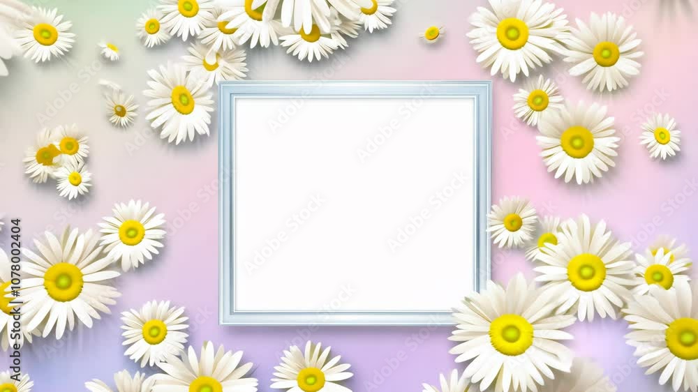 A vibrant display of daisies blooming and swirling A vibrant display of daisies blooming and swirling