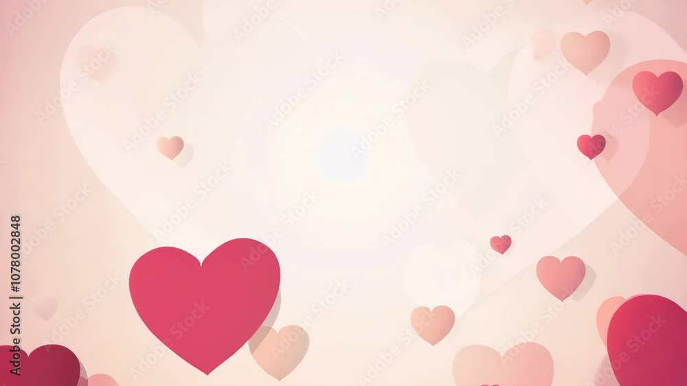 Colorful hearts floating in a dreamy background Colorful hearts floating in a dreamy background