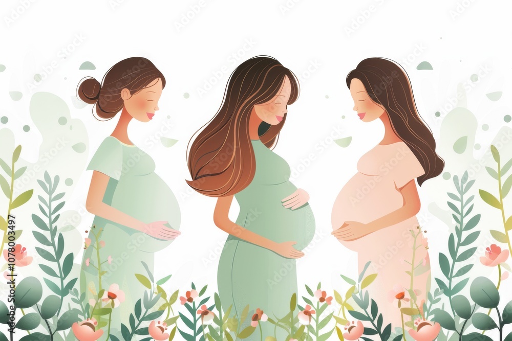 group of three pregnant women attending a childbirth preparation class group of three pregnant women attending a childbirth preparation class