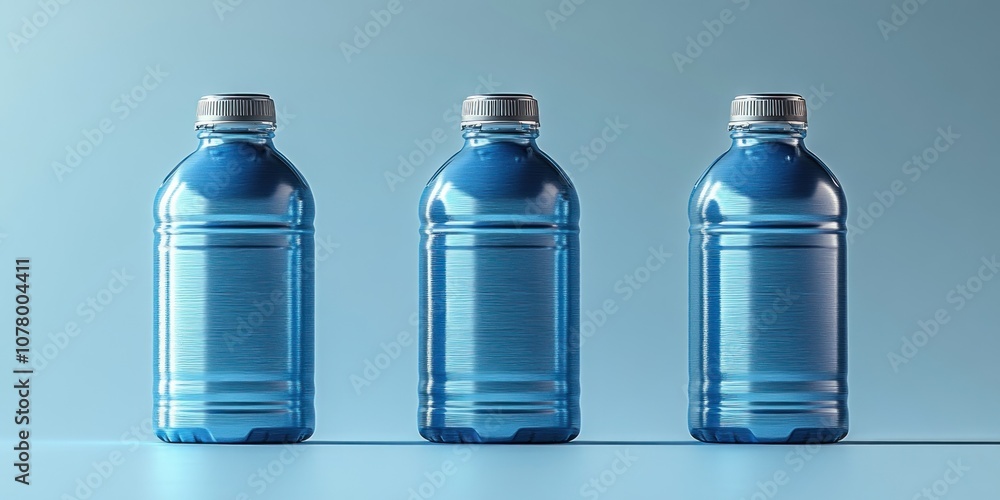 Three Blue Water Bottles Three Blue Water Bottles