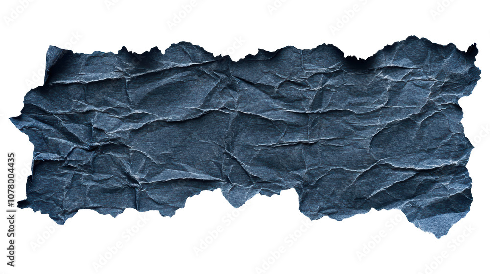 A blue piece of paper with a jagged edge isolated on transparent or white background, png A blue piece of paper with a jagged edge isolated on transparent or white background, png