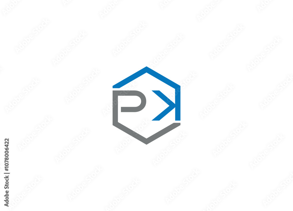 Fototapeta premium modern PK logo design with vector icon template
