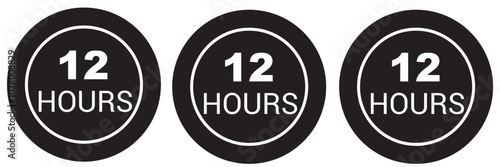 12 twelve hour icon. 