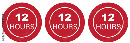 12 twelve hour icon. 