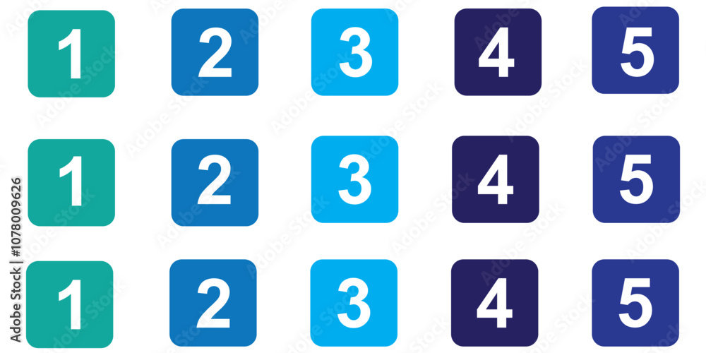 Set of number pointer vector icons. Bullet points. Numbers marker Set of number pointer vector icons. Bullet points. Numbers marker