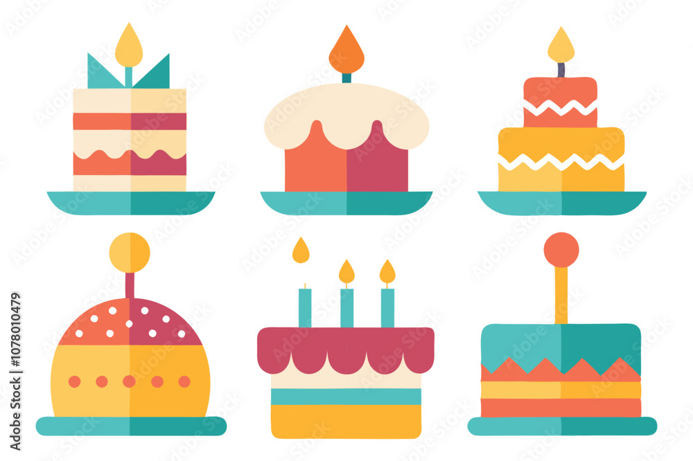 Happy birthday delicious cake vector illustration on a white background