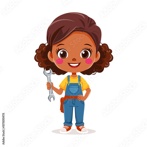 Mechanic Cute Worker Work Job Profession Professional Occupation Cartoon Character
