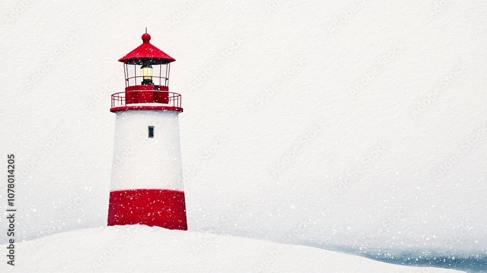 Lighthouse in a Winter Snowstorm. Lighthouse in a Winter Snowstorm.