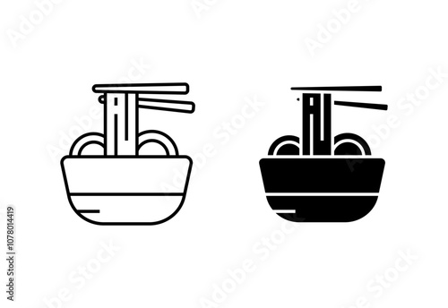 noodles icon set isolated on white background
