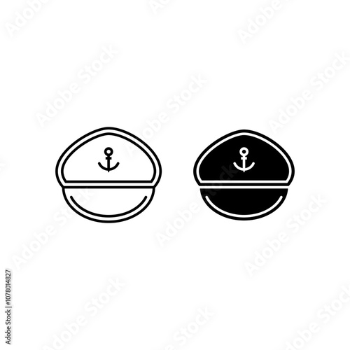 Captain Hat icon isolated on white background