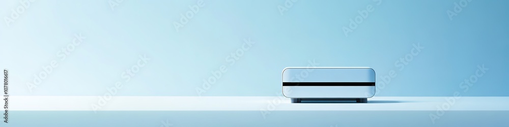 Minimalist air purifier on blue background, clean design Minimalist air purifier on blue background, clean design