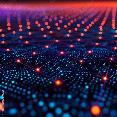 Wallpaper Mural Diverse network matrix, vibrant holographic grid, advanced visualization Torontodigital.ca