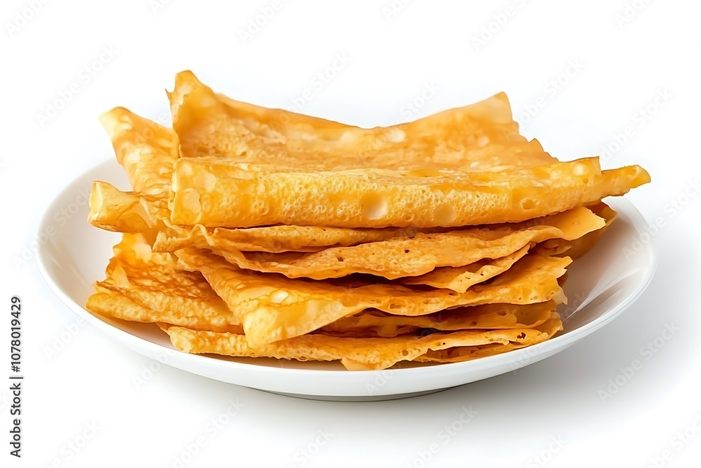 Isolated thin russian pancakes with crispy crust. Isolated thin russian pancakes with crispy crust.