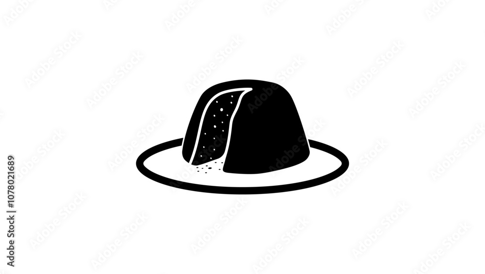 Christmas Pudding, black isolated silhouette Christmas Pudding, black isolated silhouette