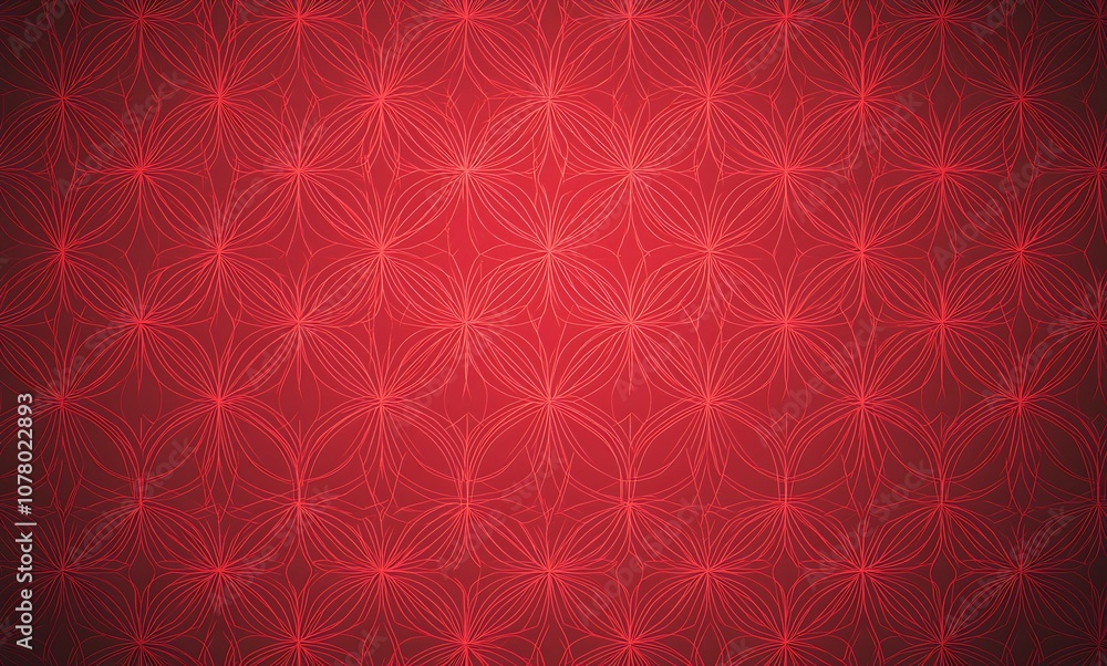 A seamless pattern of red hearts with fine lines A seamless pattern of red hearts with fine lines