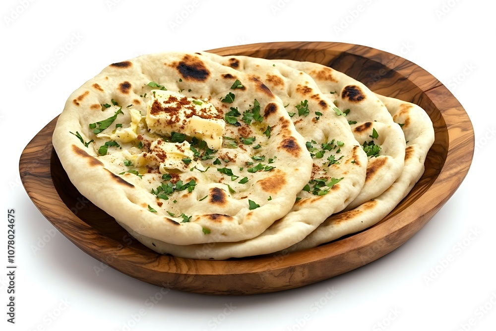 nan bread served in a plate, isolated nan bread served in a plate, isolated