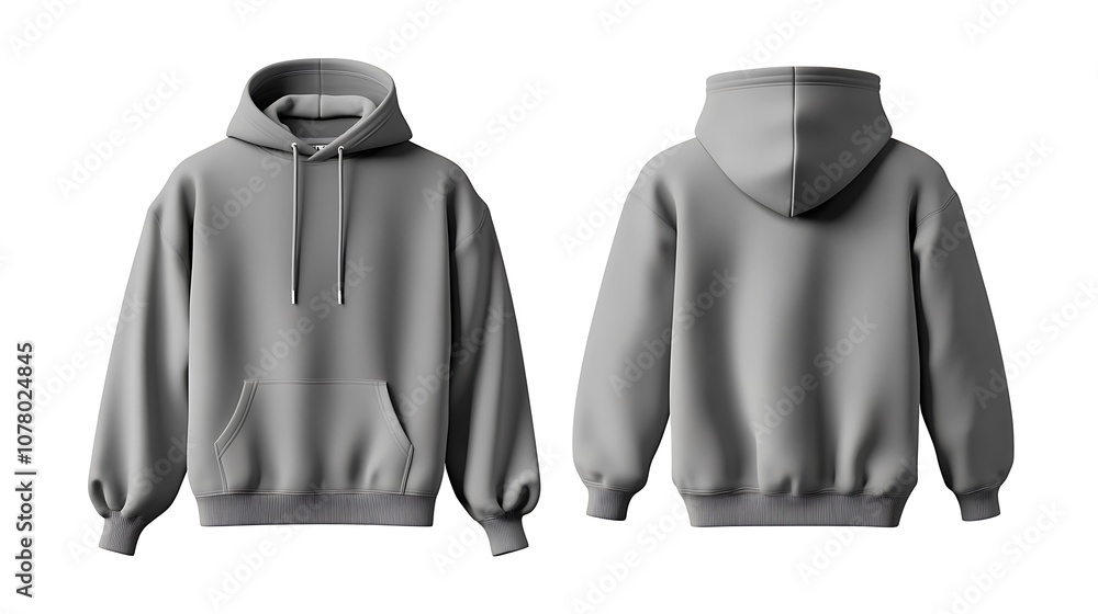 White Hoodie Mockup with Black Accents White Hoodie Mockup with Black Accents