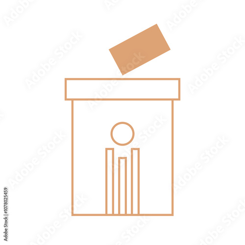 Election day voting box icon flat design