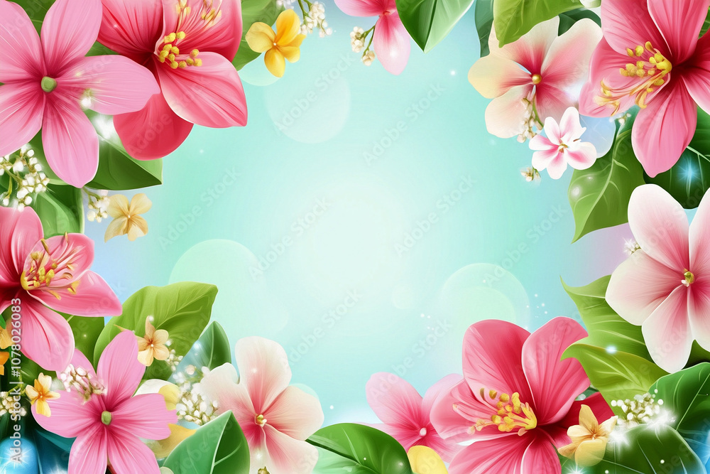 Fototapeta premium frame with flowers