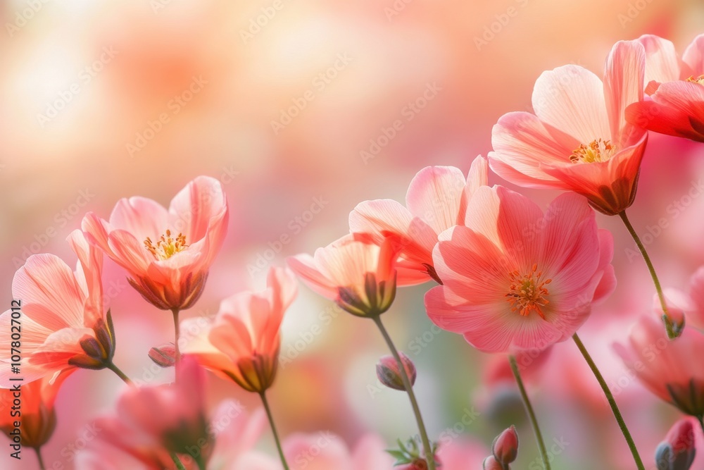Delicate pink flowers with soft focus background. Delicate pink flowers with soft focus background.