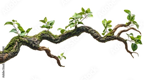 Green Branch Isolated on White Background