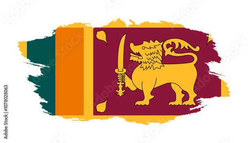 Sri Lanka Flag Grunge Vector Illustration