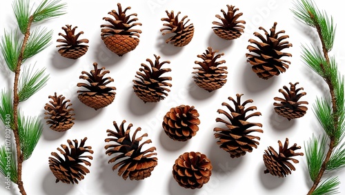 set of cones A Perfectly Arranged Set of Cones: Each One Standing Tall with Symmetry and Elegance, Ready to Add a Touch of Natural Beauty to Any Setting""From Nature’s Design: A Set of Cones, Each 