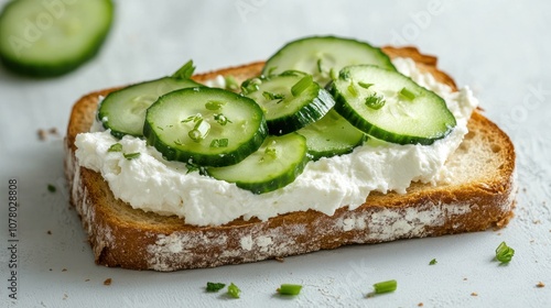 Cucumber and Cream Cheese Toast