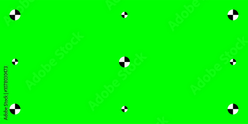 Chroma key green background with alignment markers. Perfect for adding special effects in video footage. Vector illustration for professional use.