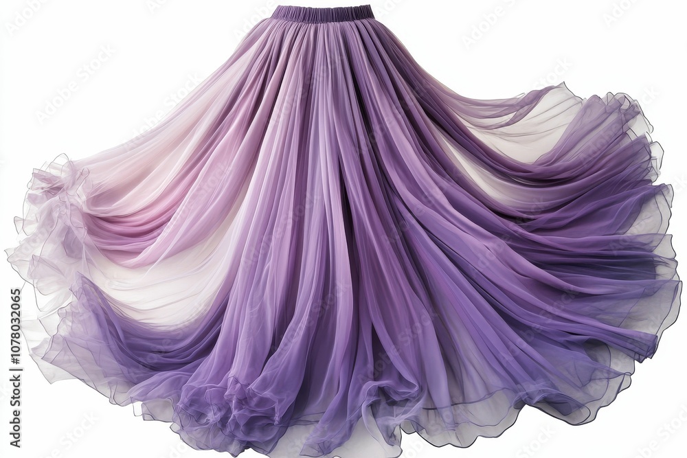 Purple and white tulle skirt isolated. Purple and white tulle skirt isolated.