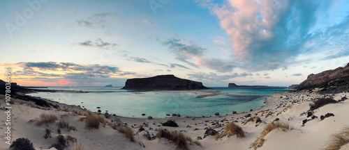 Sunset Panorama of the Balos Beach - Crete