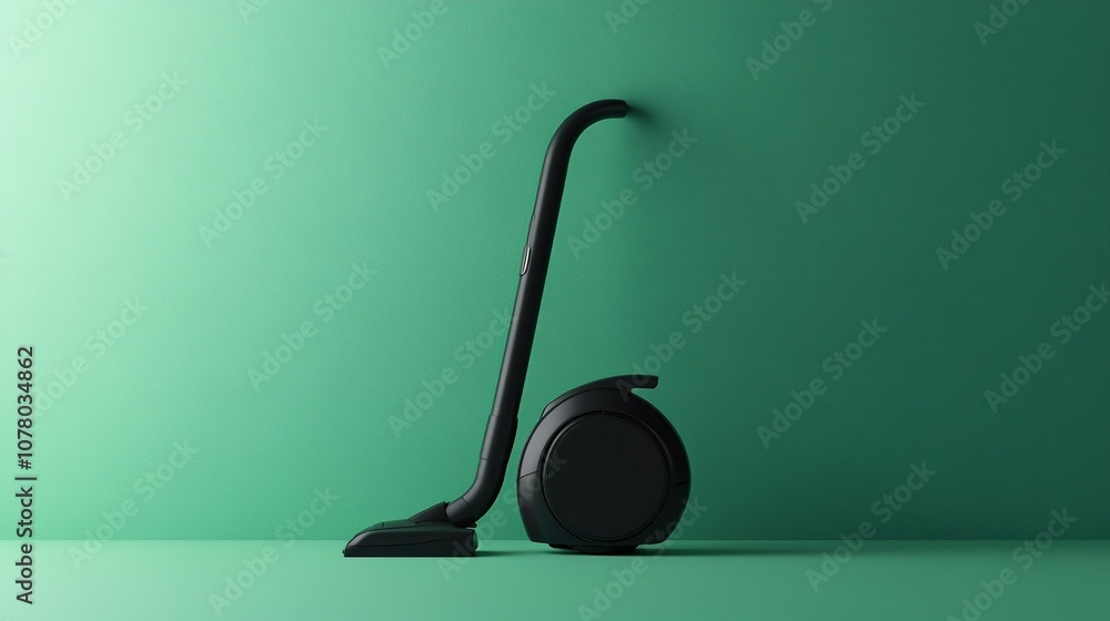 A minimalist image of a vacuum cleaner set against a solid green background. The green backdrop highlights the sleek design of the vacuum, with no distractions, placing emphasis on the object itself. A minimalist image of a vacuum cleaner set against a solid green background. The green backdrop highlights the sleek design of the vacuum, with no distractions, placing emphasis on the object itself.