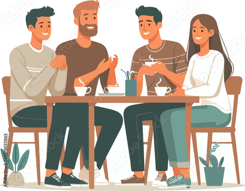 friends enjoying quality time vector