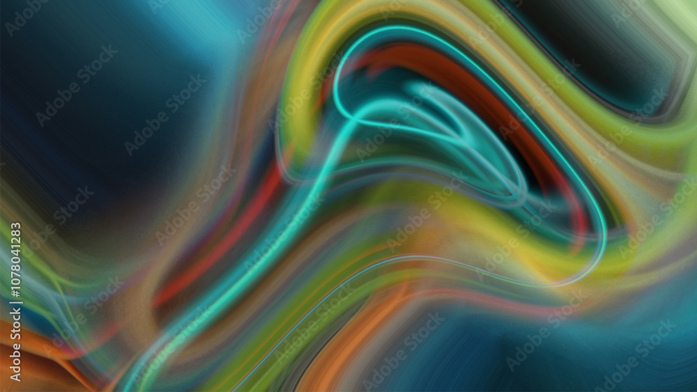 Fototapeta premium 3d render, abstract multicolor spectrum background, blue, yellow green red rays and colorful glowing lines