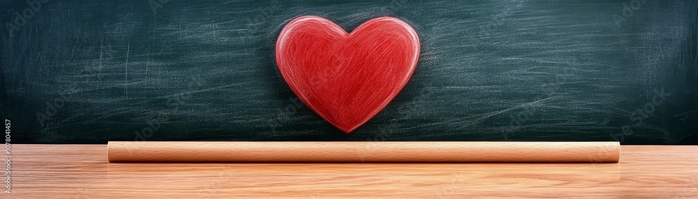 Red heart on blackboard, symbol of love, romance, and valentine's day. perfect for educational or romantic designs. Red heart on blackboard, symbol of love, romance, and valentine's day. perfect for educational or romantic designs.