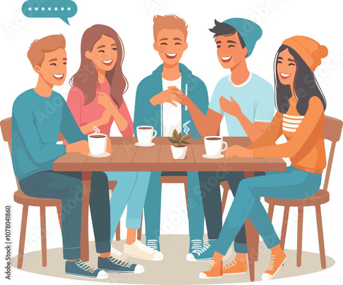 friends enjoying quality time vector