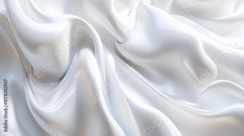 Dynamic 3D White Background with Fluid Shapes Modern Concept