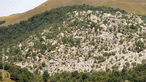 Stones that fell from Mount Kapaz. Maral gel. Ganja. Azerbaijan. photo