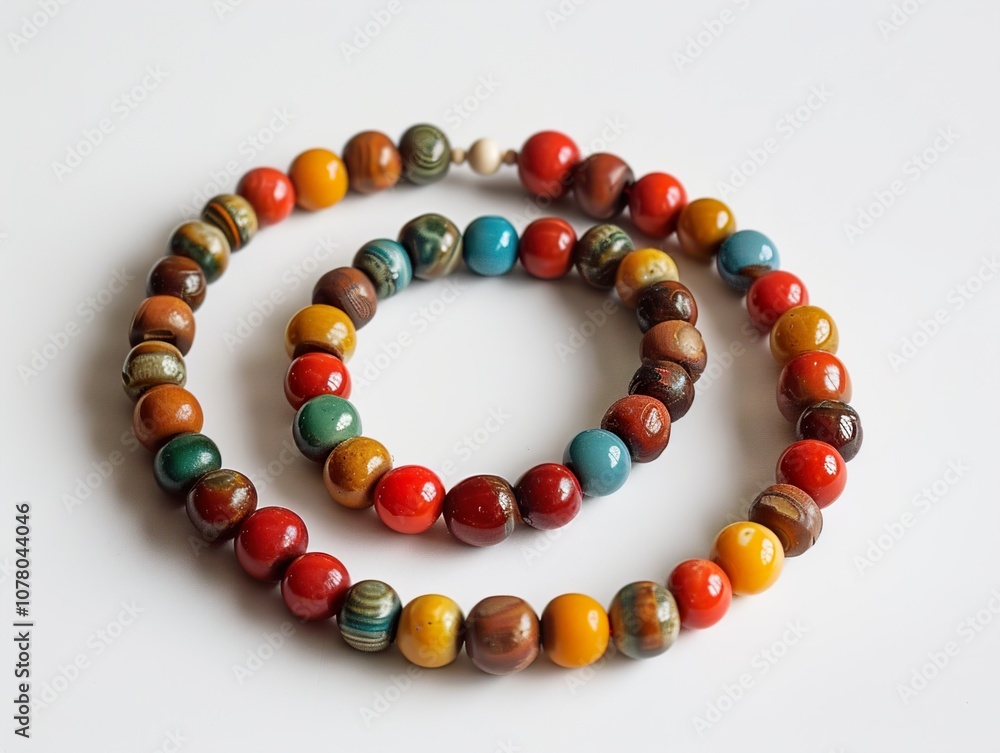 Colorful Wooden Bead Necklace and Bracelet Set - Handmade Boho Jewelry Colorful Wooden Bead Necklace and Bracelet Set - Handmade Boho Jewelry