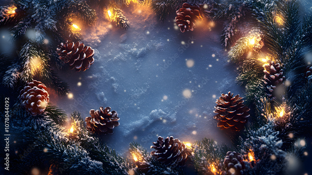 Fototapeta premium Christmas tree with colorful ornaments and twinkling lights, ready for the holiday season