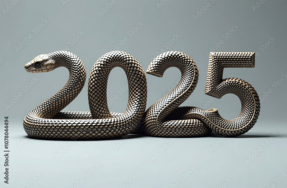 Serpentine 2025: snake forms upcoming year's numerals in striking art design Serpentine 2025: snake forms upcoming year's numerals in striking art design
