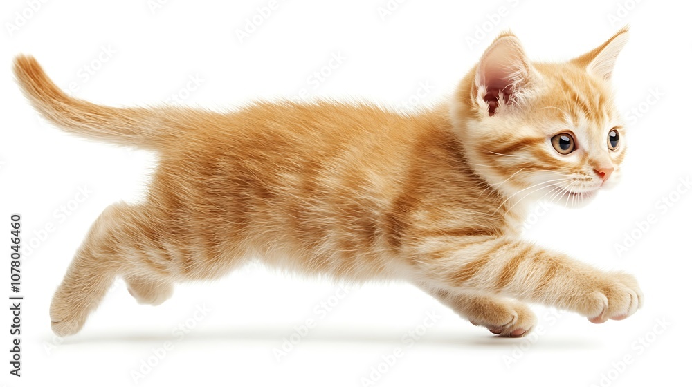 Cute Kitten Leaping Through Air Cute Kitten Leaping Through Air