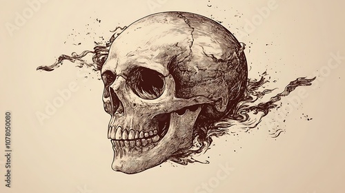 Wallpaper Mural Human Skull with Ornate Design Torontodigital.ca