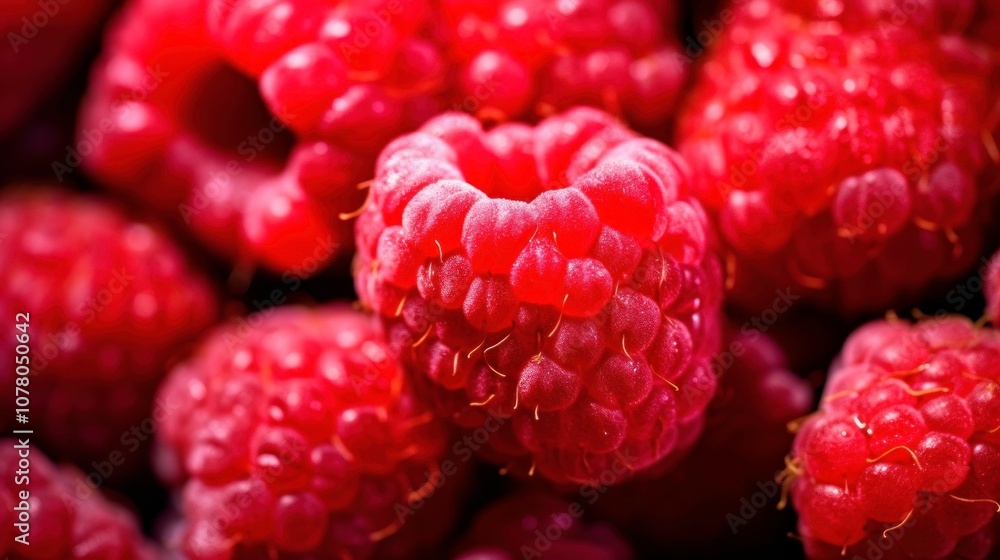 Close-up of Fresh Ripe Raspberries Close-up of Fresh Ripe Raspberries