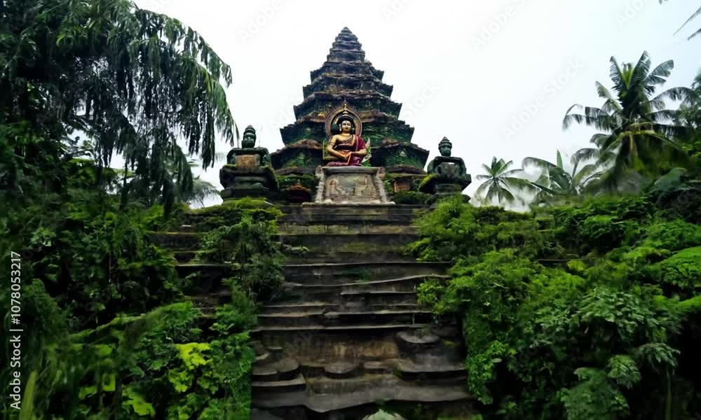 Hindu Temple in the Middle of Tropical Forest Hindu Temple in the Middle of Tropical Forest
