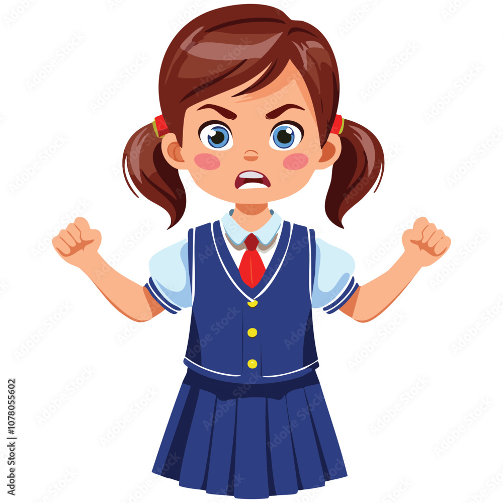 Portrait of angry girl wearing school uniform Portrait of angry girl wearing school uniform