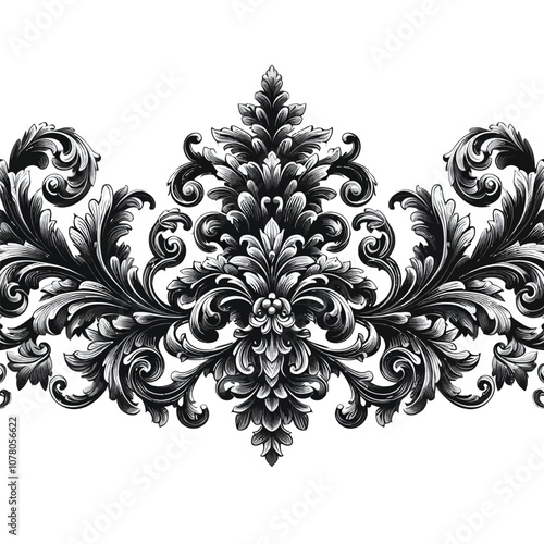Regal border with a blend of swirling vines and leaf shapes, adding a touch of sophistication to the edges vector 