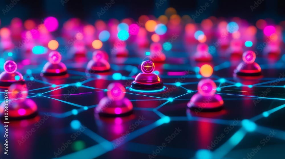 Advanced holographic network, vibrant digital diversity, interconnected web Advanced holographic network, vibrant digital diversity, interconnected web