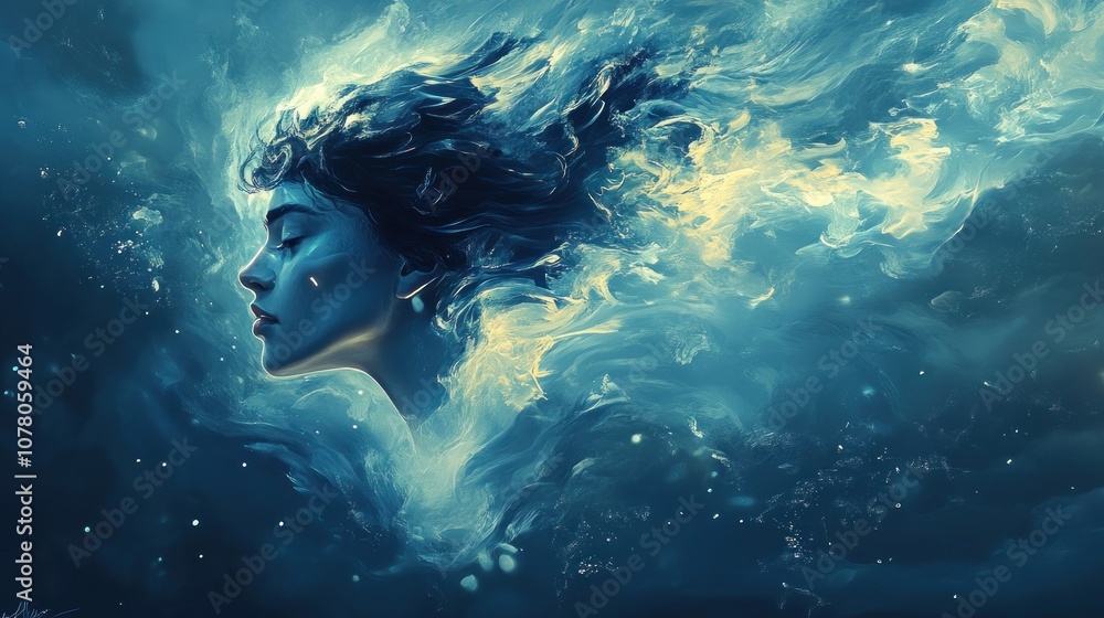 A mystical portrait of a woman surrounded by ethereal, swirling colors and light. A mystical portrait of a woman surrounded by ethereal, swirling colors and light.