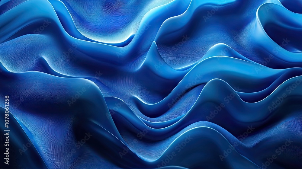 Obraz premium Stunning abstract blue background formed by light waves and optical elements, creating a mesmerizing visual experience. The blue background provides ample space for creative designs.